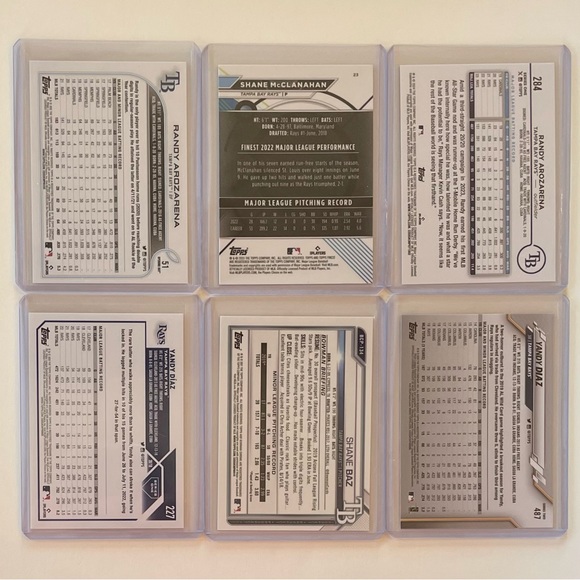 Lot of 6 Tampa Bay Rays Topps MLB Baseball Cards - Picture 2 of 8